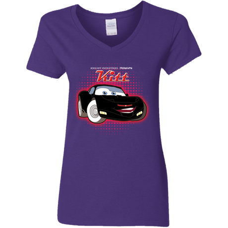 T-Shirts Purple / S KITT McQueen Women's V-Neck T-Shirt