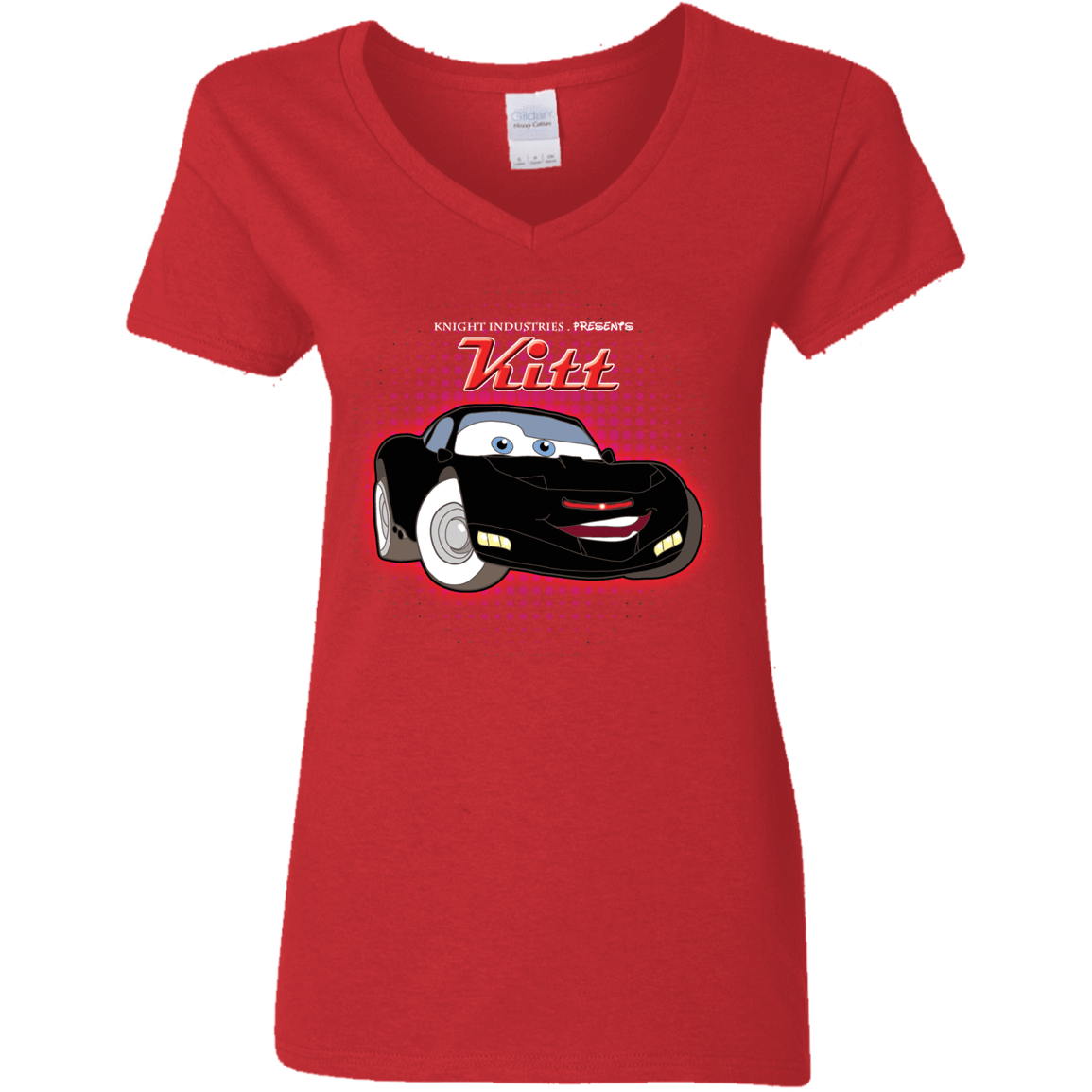 T-Shirts Red / S KITT McQueen Women's V-Neck T-Shirt