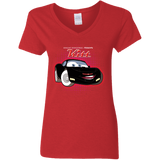 T-Shirts Red / S KITT McQueen Women's V-Neck T-Shirt