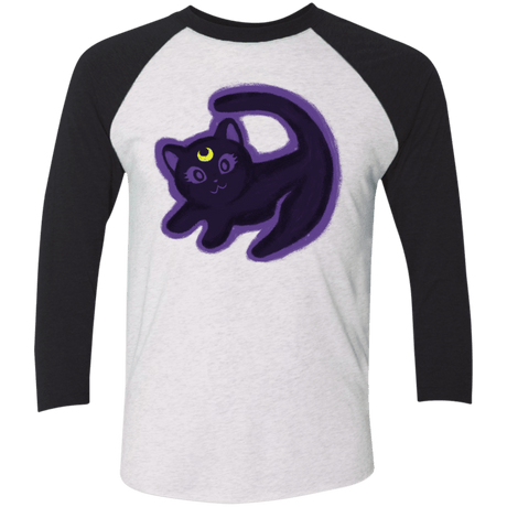 T-Shirts Heather White/Vintage Black / X-Small Kitty Queen Men's Triblend 3/4 Sleeve