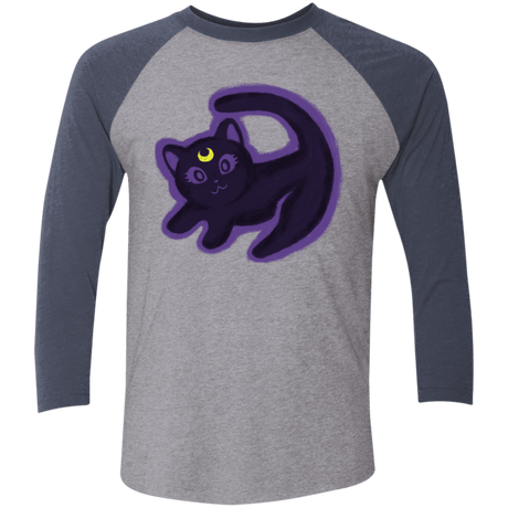 T-Shirts Premium Heather/Vintage Navy / X-Small Kitty Queen Men's Triblend 3/4 Sleeve