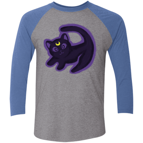 T-Shirts Premium Heather/Vintage Royal / X-Small Kitty Queen Men's Triblend 3/4 Sleeve