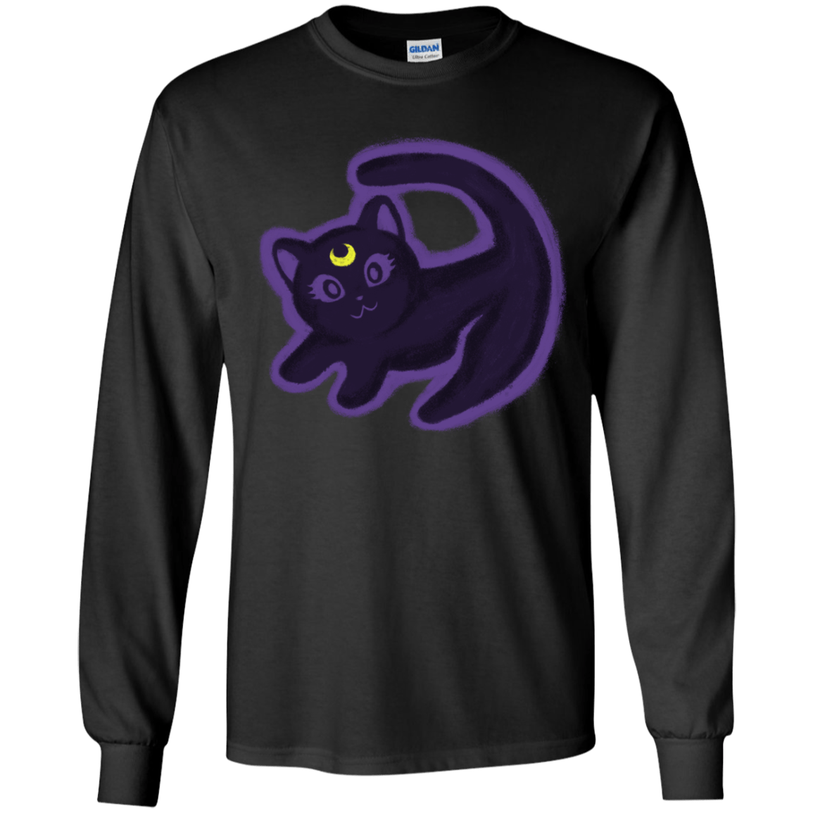 T-Shirts Black / YS Kitty Queen Youth Long Sleeve T-Shirt