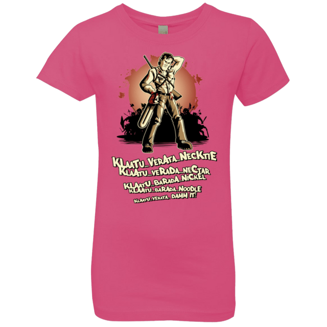 T-Shirts Hot Pink / YXS Klaatu Barada Nikto Girls Premium T-Shirt