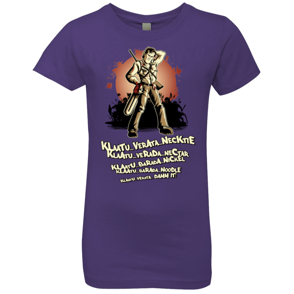 T-Shirts Purple Rush / YXS Klaatu Barada Nikto Girls Premium T-Shirt
