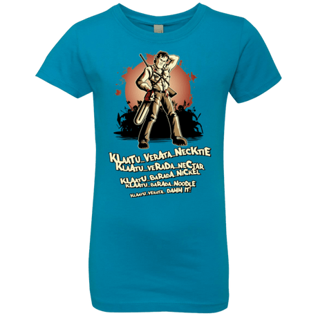 T-Shirts Turquoise / YXS Klaatu Barada Nikto Girls Premium T-Shirt