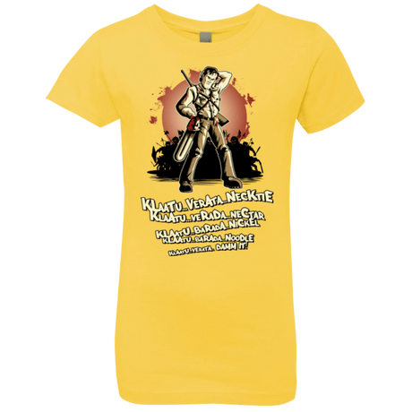T-Shirts Vibrant Yellow / YXS Klaatu Barada Nikto Girls Premium T-Shirt
