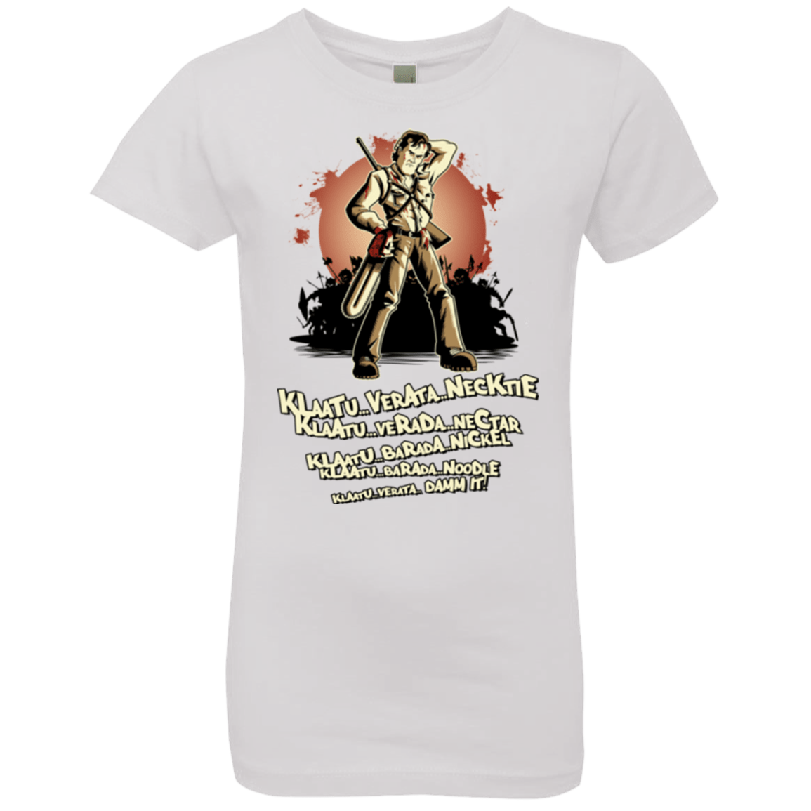 T-Shirts White / YXS Klaatu Barada Nikto Girls Premium T-Shirt