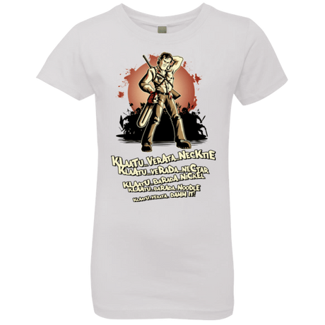 T-Shirts White / YXS Klaatu Barada Nikto Girls Premium T-Shirt
