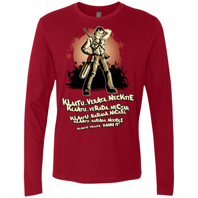 T-Shirts Cardinal / Small Klaatu Barada Nikto Men's Premium Long Sleeve