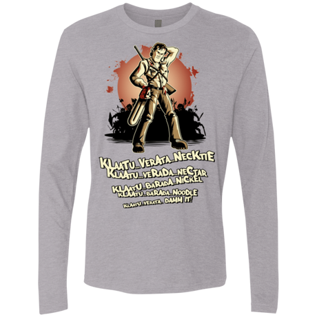 T-Shirts Heather Grey / Small Klaatu Barada Nikto Men's Premium Long Sleeve