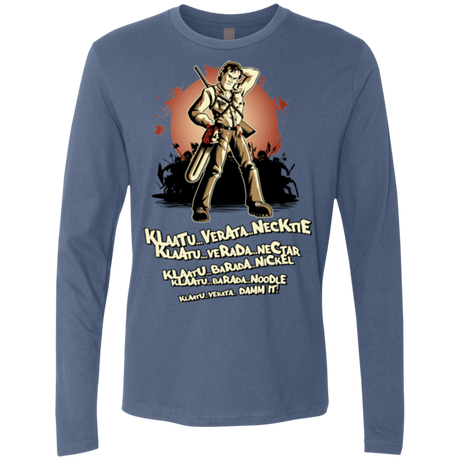 T-Shirts Indigo / Small Klaatu Barada Nikto Men's Premium Long Sleeve