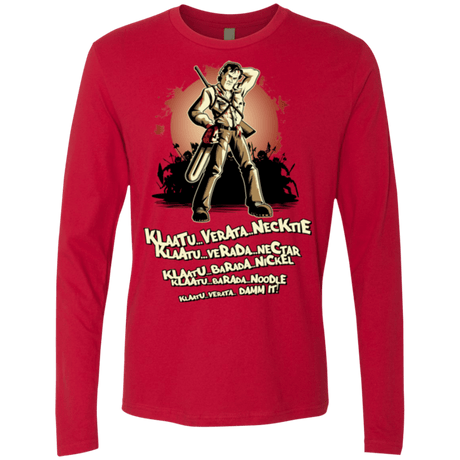 T-Shirts Red / Small Klaatu Barada Nikto Men's Premium Long Sleeve