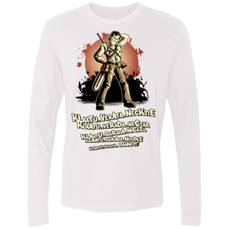 T-Shirts White / Small Klaatu Barada Nikto Men's Premium Long Sleeve
