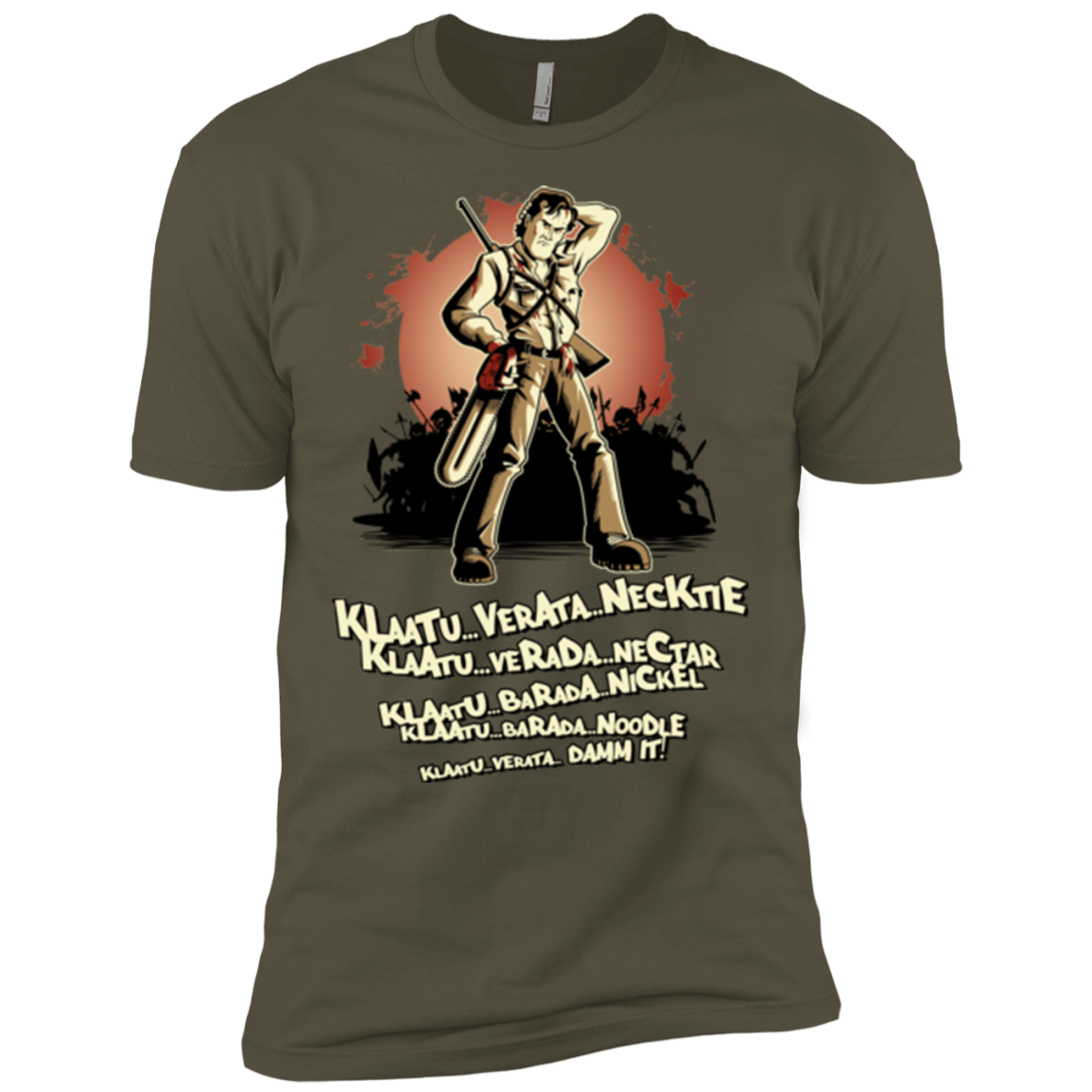 T-Shirts Military Green / X-Small Klaatu Barada Nikto Men's Premium T-Shirt