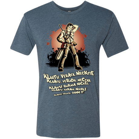 T-Shirts Indigo / Small Klaatu Barada Nikto Men's Triblend T-Shirt
