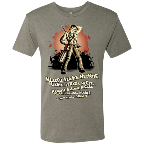 T-Shirts Venetian Grey / Small Klaatu Barada Nikto Men's Triblend T-Shirt