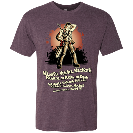T-Shirts Vintage Purple / Small Klaatu Barada Nikto Men's Triblend T-Shirt