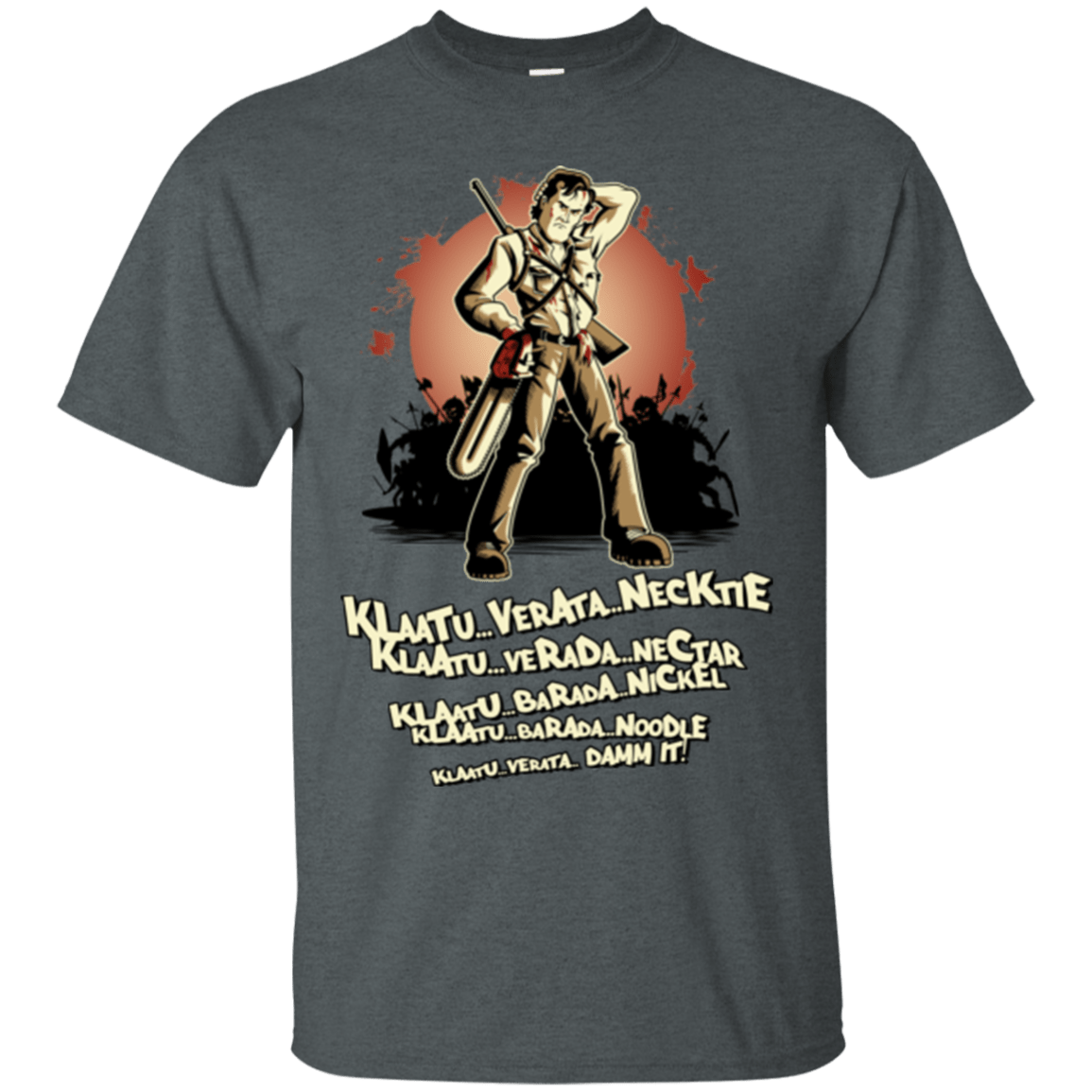 T-Shirts Dark Heather / Small Klaatu Barada Nikto T-Shirt