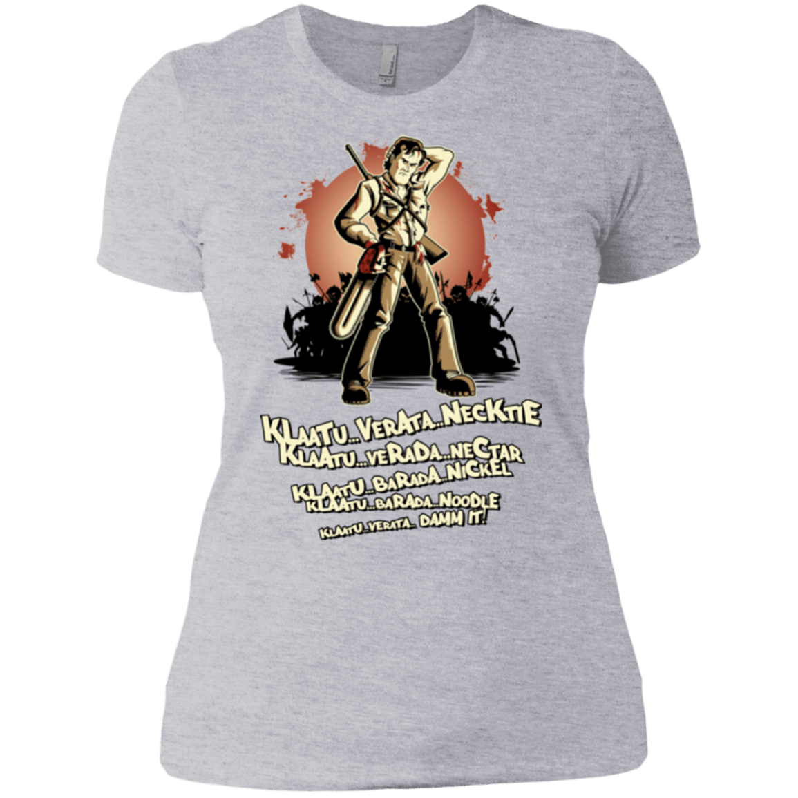 T-Shirts Heather Grey / X-Small Klaatu Barada Nikto Women's Premium T-Shirt