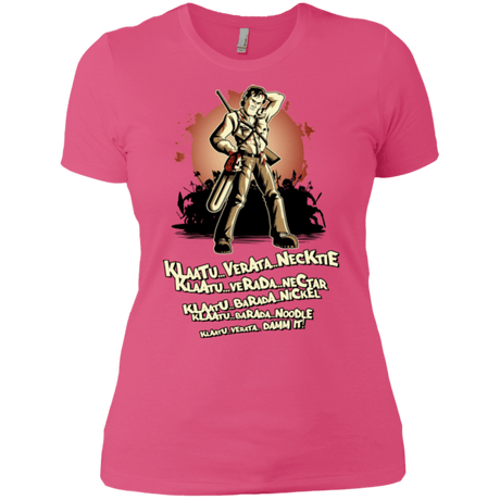 T-Shirts Hot Pink / X-Small Klaatu Barada Nikto Women's Premium T-Shirt