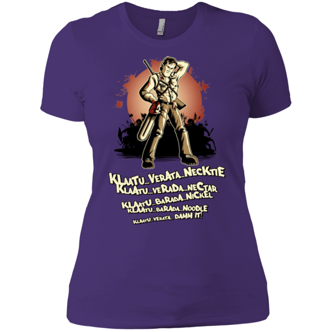 T-Shirts Purple / X-Small Klaatu Barada Nikto Women's Premium T-Shirt