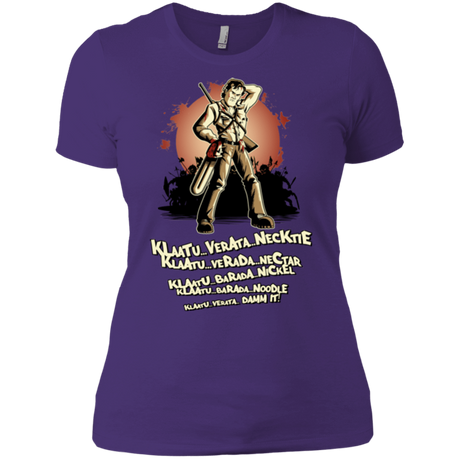 T-Shirts Purple / X-Small Klaatu Barada Nikto Women's Premium T-Shirt