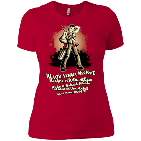 T-Shirts Red / X-Small Klaatu Barada Nikto Women's Premium T-Shirt