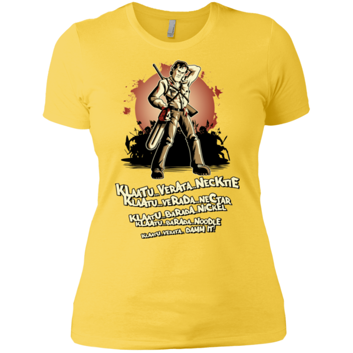 T-Shirts Vibrant Yellow / X-Small Klaatu Barada Nikto Women's Premium T-Shirt
