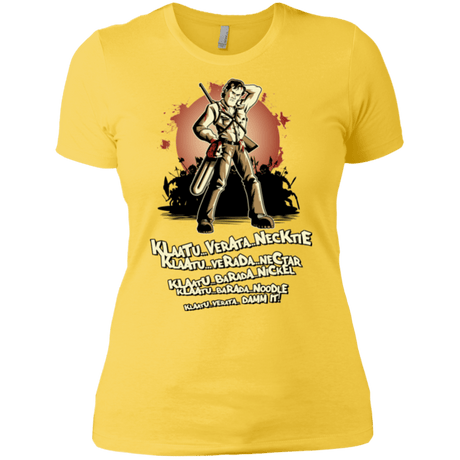 T-Shirts Vibrant Yellow / X-Small Klaatu Barada Nikto Women's Premium T-Shirt
