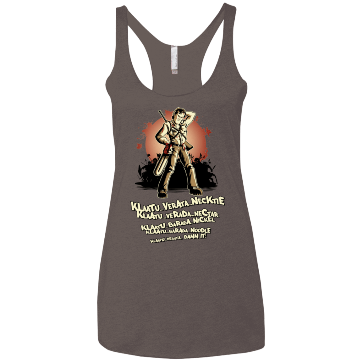 T-Shirts Macchiato / X-Small Klaatu Barada Nikto Women's Triblend Racerback Tank