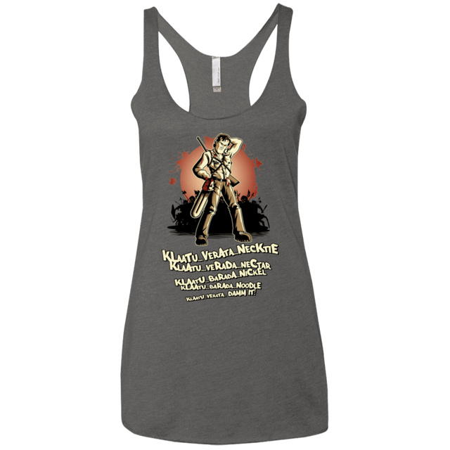 T-Shirts Premium Heather / X-Small Klaatu Barada Nikto Women's Triblend Racerback Tank