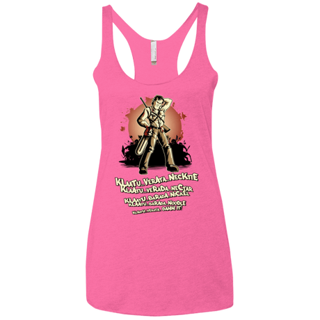 T-Shirts Vintage Pink / X-Small Klaatu Barada Nikto Women's Triblend Racerback Tank