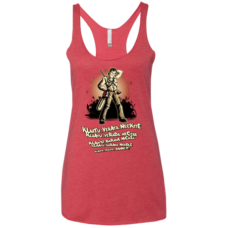 T-Shirts Vintage Red / X-Small Klaatu Barada Nikto Women's Triblend Racerback Tank