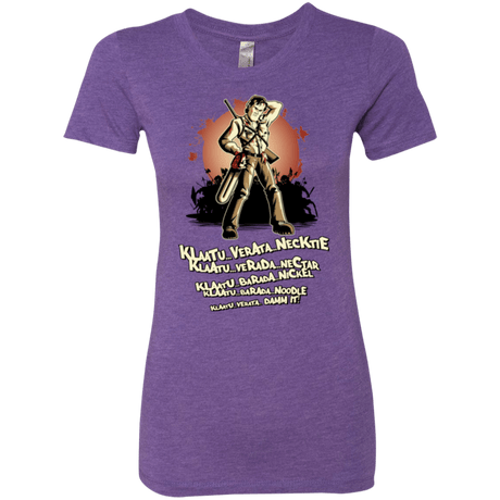 T-Shirts Purple Rush / Small Klaatu Barada Nikto Women's Triblend T-Shirt
