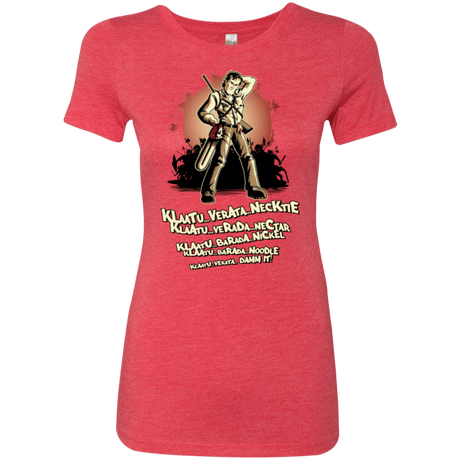 T-Shirts Vintage Red / Small Klaatu Barada Nikto Women's Triblend T-Shirt