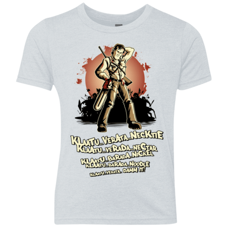 T-Shirts Heather White / YXS Klaatu Barada Nikto Youth Triblend T-Shirt