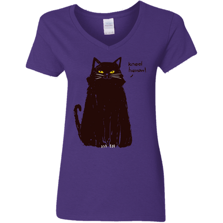 T-Shirts Purple / S Kneel Human! Women's V-Neck T-Shirt