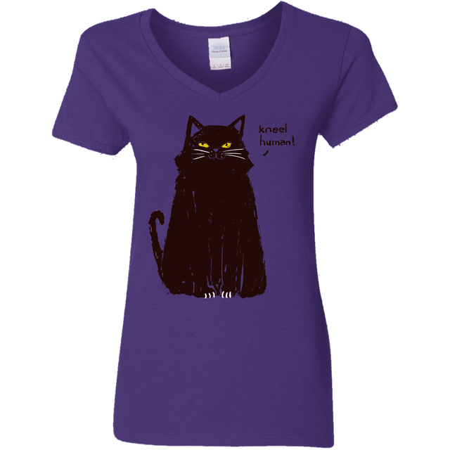 T-Shirts Purple / S Kneel Human! Women's V-Neck T-Shirt