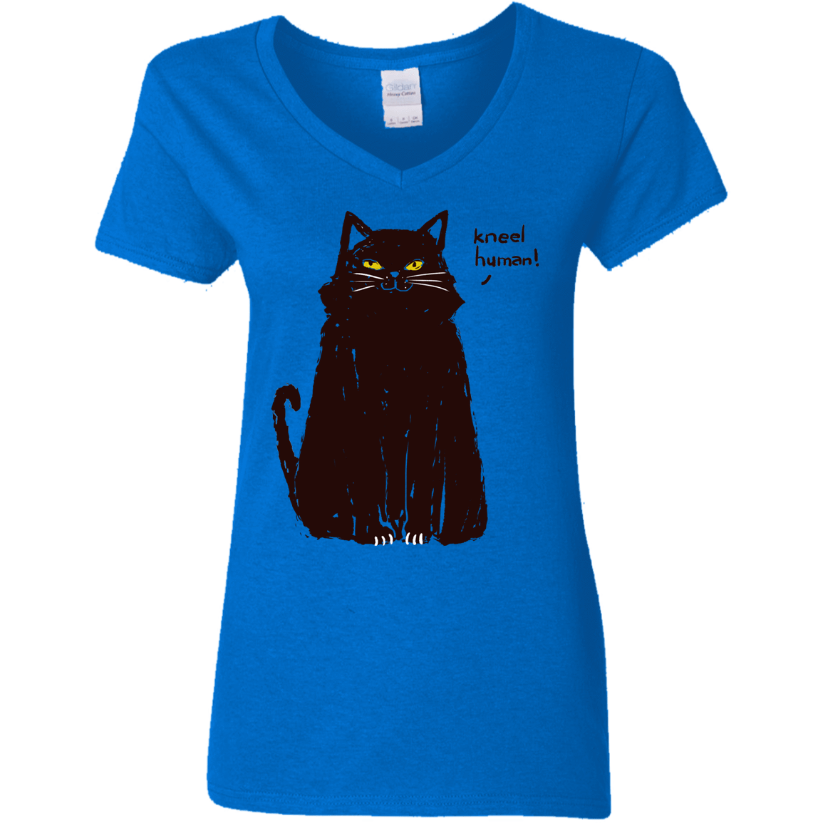 T-Shirts Royal / S Kneel Human! Women's V-Neck T-Shirt