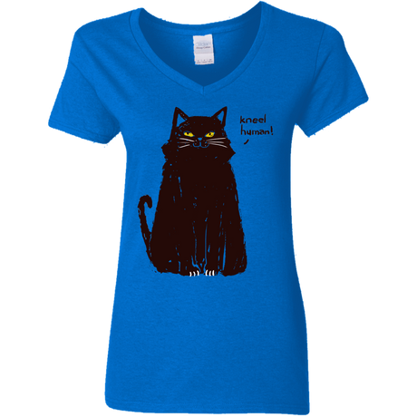 T-Shirts Royal / S Kneel Human! Women's V-Neck T-Shirt