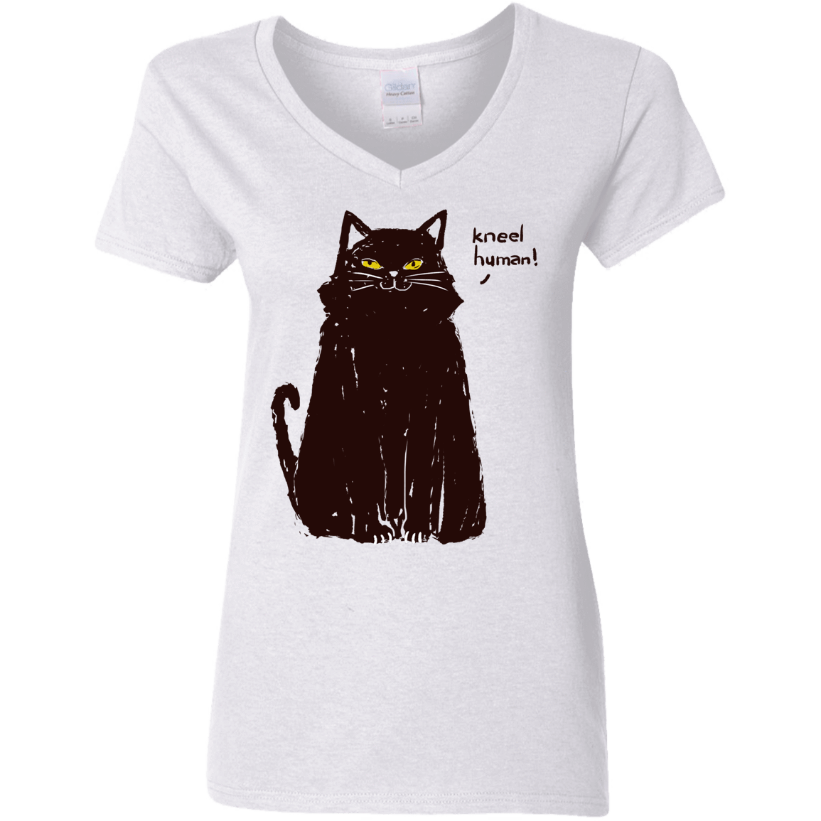 T-Shirts White / S Kneel Human! Women's V-Neck T-Shirt