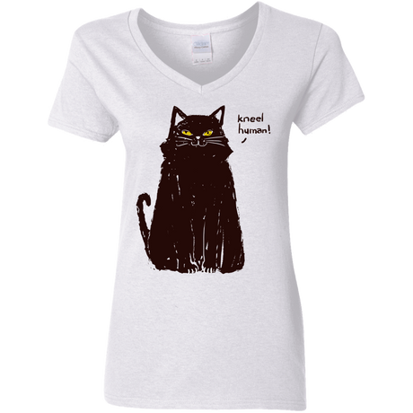 T-Shirts White / S Kneel Human! Women's V-Neck T-Shirt