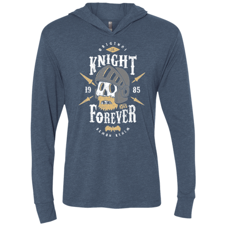 T-Shirts Indigo / X-Small Knight Forever Triblend Long Sleeve Hoodie Tee