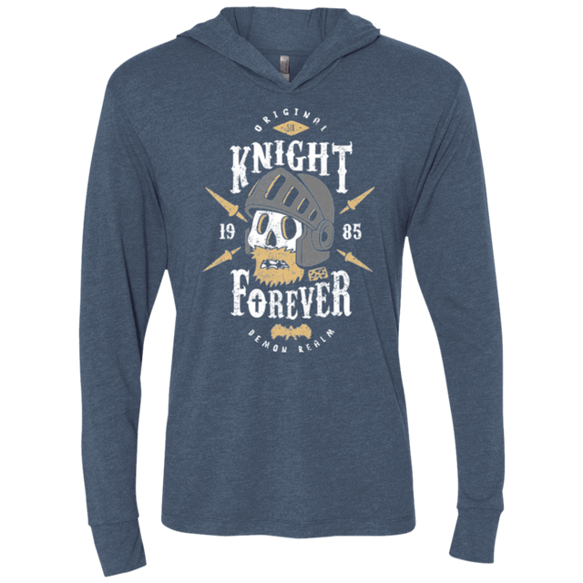 T-Shirts Indigo / X-Small Knight Forever Triblend Long Sleeve Hoodie Tee
