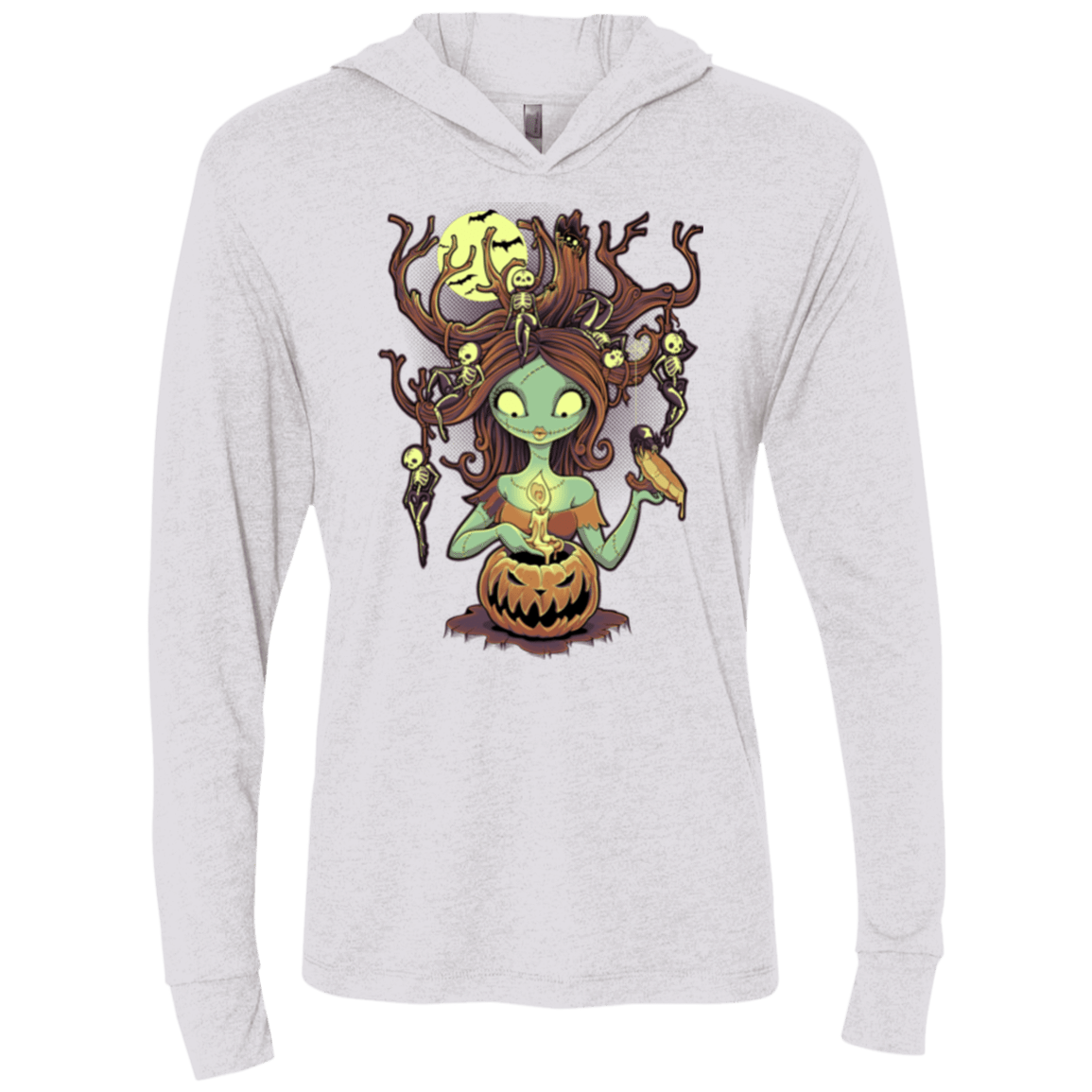 T-Shirts Heather White / X-Small Knotty Nightmare Triblend Long Sleeve Hoodie Tee