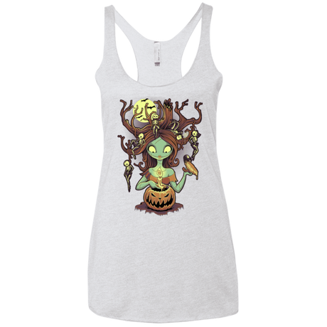 T-Shirts Heather White / X-Small Knotty Nightmare Women's Triblend Racerback Tank