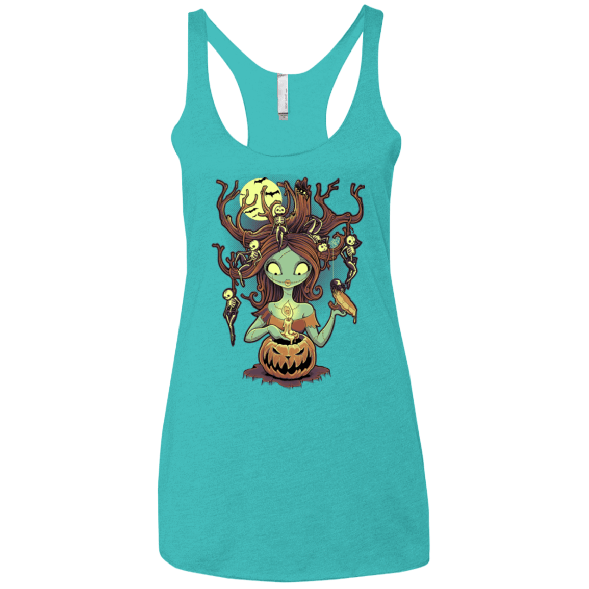 T-Shirts Tahiti Blue / X-Small Knotty Nightmare Women's Triblend Racerback Tank