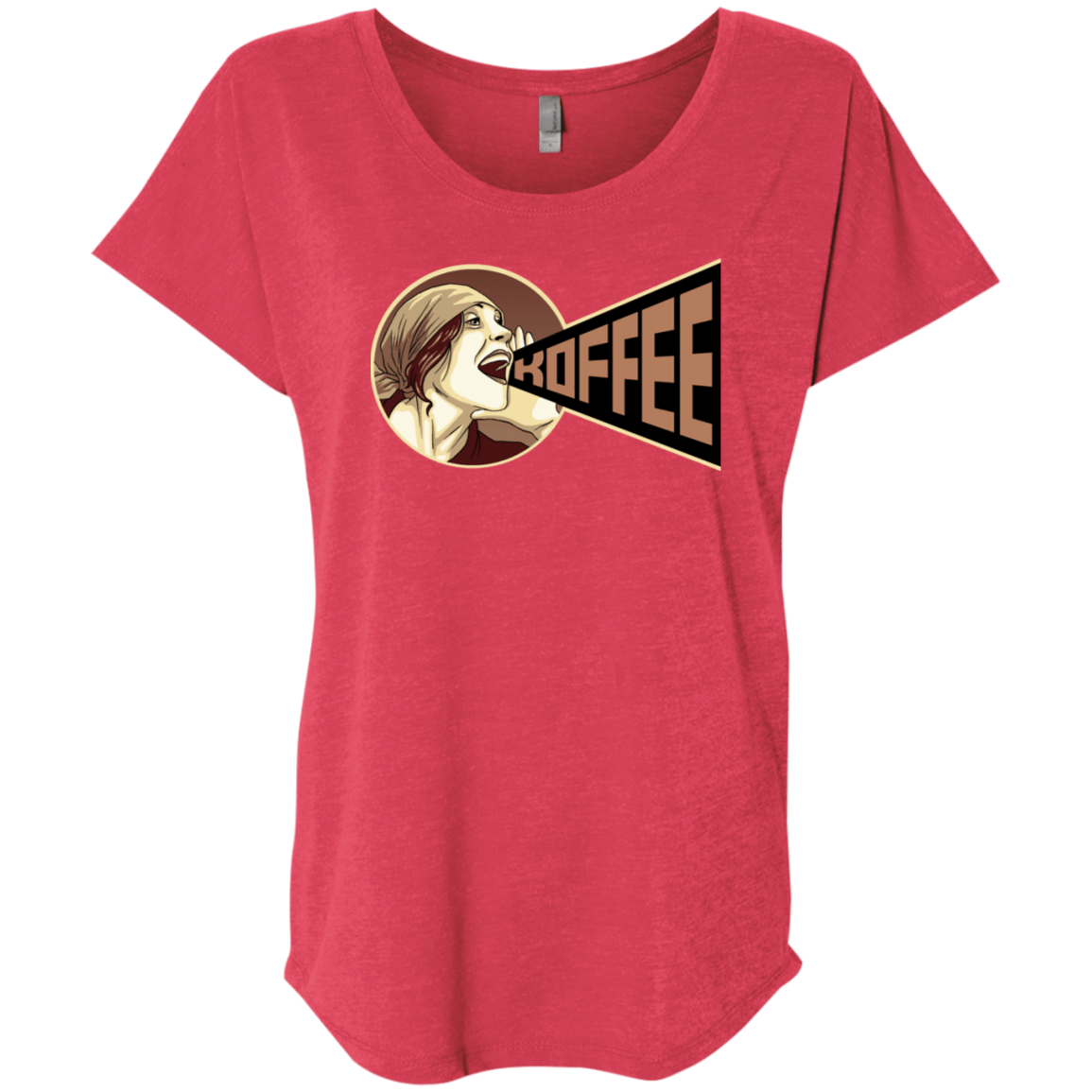 T-Shirts Vintage Red / X-Small Koffee Triblend Dolman Sleeve