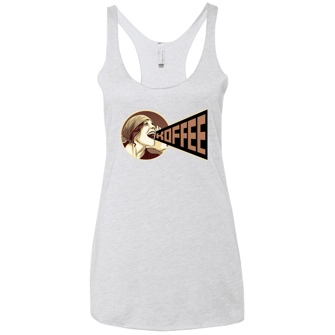 T-Shirts Heather White / X-Small Koffee Women's Triblend Racerback Tank